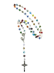 Artemisa Unique Handmade Multicolor Wire-Wrapped Glass Bead Catholic Rosary - Picture 1 of 7