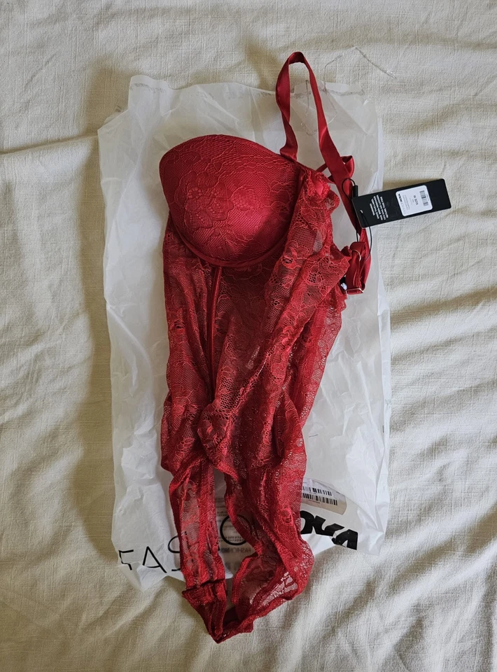 Fashion Nova Lingerie Bodysuit S/M Red Petite  - Image 1 of 1