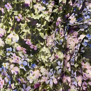 Escada 100% Silk Chiffon Floral 1.3mX 1.85m - Scarf, Mask, Remnant Y70 - Picture 1 of 1