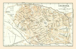 Mapa histórico - Cremona Italia - Bertarelli 1914 - 35,69 x 23 - Arte de pared vintage - Imagen 1 de 20