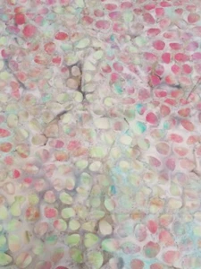 Batik Fabric - Round Leaf Pattern, Multi-Color, 36" L x 45" W - Picture 1 of 1