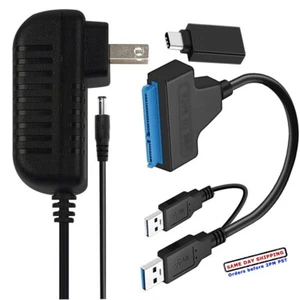 USB to SATA 2.5″ 3.5” External Hard Disk Drive Adapter Reader For SSD HDD Cable - Picture 1 of 1