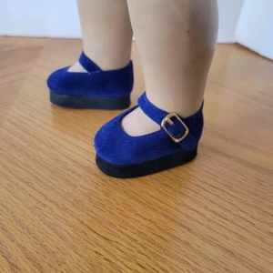 Blue Suede Maryjane Platform Shoes - made to fit American Girl Dolls - Picture 1 of 3
