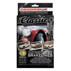 Goodridge Classic Vintage Black Braided Brake Hose Kit for Jaguar XK120 1948-54 - Picture 1 of 1