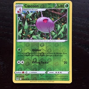 Cascoon 009/196 Pokemon Lost Origin SWSH Reverse Holo Uncommon Card NM - Picture 1 of 2