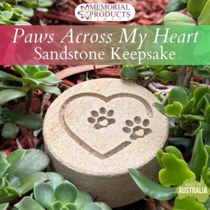 Memorial Keepsake-Paws Across My Heart- Sandstone - Picture 1 of 16