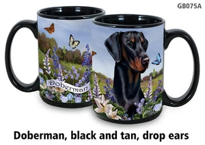 Taza de fiesta de jardín - Doberman Pinscher negro y tostado sin recortar - Imagen 1 de 1