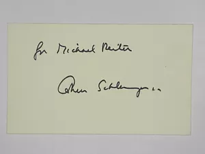 Arthur M. Schlesinger Jr. Signed Autographed Index Card Historian JFK Assistant - Picture 1 of 2