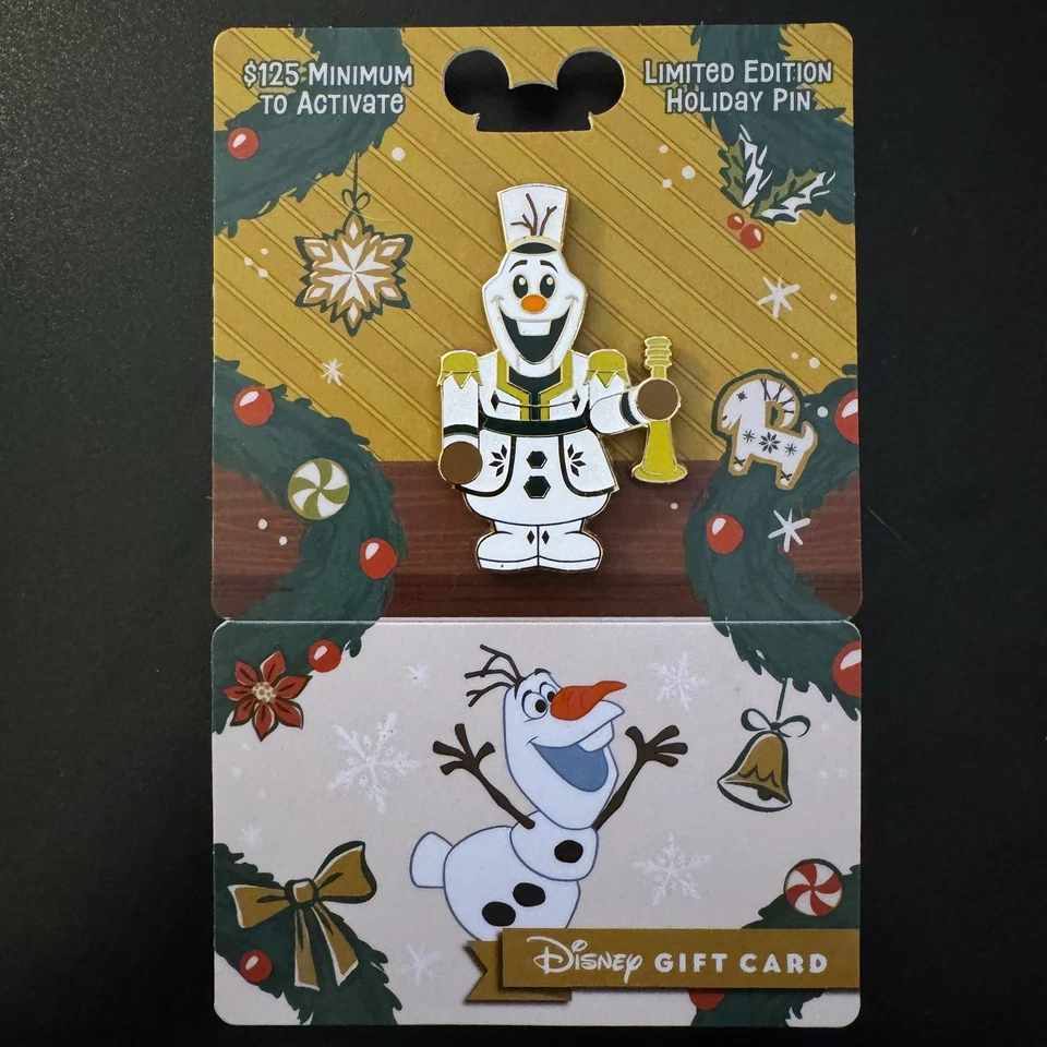 Prendedor Disney 2025 Navidad Vacaciones Cascanueces Olaf Frozen Tarjeta Regalo Prendedor LE 5000 Foto 1 de 1