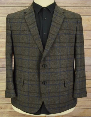 Mens Marks and Spencer grey check blazer 48 short nova fides wool jacket tweed - Image 1 of 4