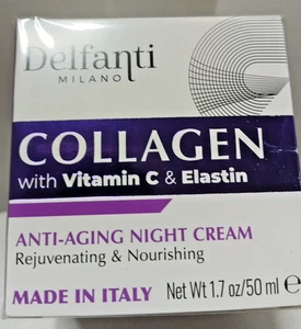 Crema de noche antienvejecimiento Delfanti Milano con colágeno vitamina C y elastina 1,7 oz - Imagen 1 de 9