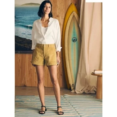 FAHERTY Cord Patch Pocket corduroy Short Stretch Burnt Yellow Women's Size 2 - Image 1 of 4