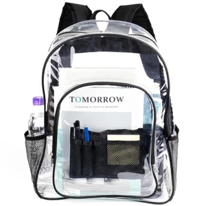 Mochila De Escolar Transparente Para Adolescentes Mujer Hombre Niños Niñas 16" - Picture 1 of 6