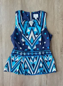 nb JB by JULIE BRAUN 100% Seide ärmelloses Top blau Größe 0 XS - Bild 1 von 6