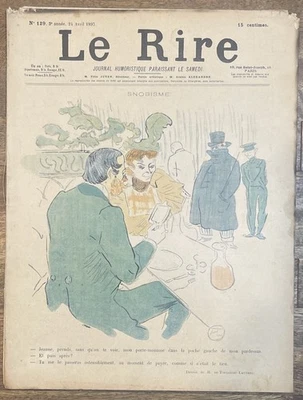 Le Rire Magazine - April 24, 1897 - Toulouse-Lautrec cover - Snobisme. Complete - Image 1 of 4