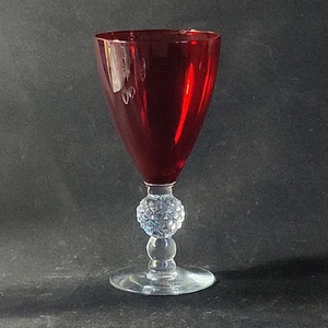 MORGANTOWN GOLF BALL RUBY RED WATER GLASS, 6 3/4" 9 Oz, USA - Picture 1 of 6