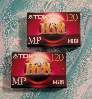 Fitas de vídeo para filmadora TDK Hi8 MP 120 - P6-120H8MP - Japão - Lote de 2 - Selado  - Imagem 1 de 4