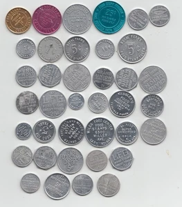 Lot of 38 different aluminum food stamp tokens - Picture 1 of 2