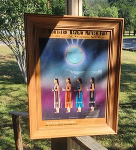 Navajo Nation Fair Poster Framed 78th Annual 2001 Shiprock Signed 24x30 - Picture 1 of 5