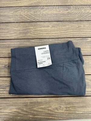 Leggings capri Sonoma para mujer 2X gris algodón/spandex cintura elástica Foto 1 de 3