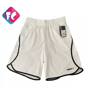 And1 boys' Basketball length shorts White/Black Size small - Picture 1 of 5
