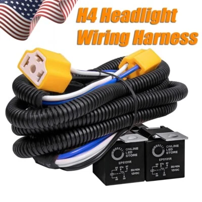 H4 LED Headlight Brightness Intensifier Wiring Harness for Peterbilt 379 378 - Image 1 of 4