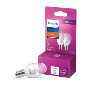 Philips 7W Equivalent Soft White C7 Candelabra LED Night-Light Bulb 574038 - Picture 1 of 1
