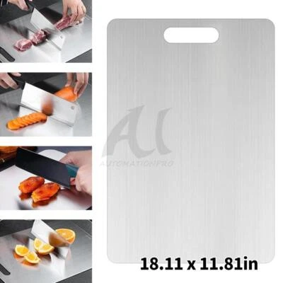 AUTOMATIONPRO Titanium Cutting Board Double-Sided Titanium Cutting Boards for Kitchen Camping