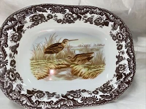 Spode Woodland Snipe Birds Open Vegetable Oval Dish Porcelain , New - Picture 1 of 3