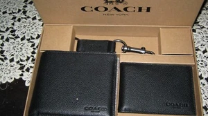 Neu mit Etikett Coach verpackt 3 in 1 Geldbörse Geschenkset schwarz 64118 M-728 - Bild 1 von 7