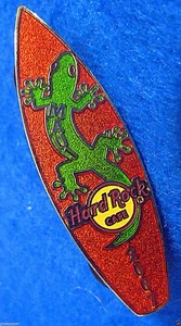 Tabla de surf Maui Hawaiian Green Gecko Golden Brown 2007 Hard Rock Café PIN LE - Imagen 1 de 1