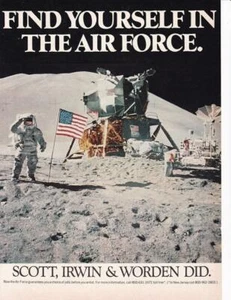 1971 US Air Force Apollo 15 Print-Ad/ Astronauts Scott, Irwin & Worden - Picture 1 of 1