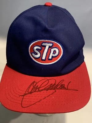 VINTAGE STP SNAPBACK HAT JOHN ANDRETTI AUTOGRAPH SIGNED NASCAR PIT CREW - Image 1 of 4