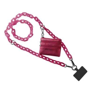 PORTEFEUILLE TÉLÉPHONE PORTABLE SAVE THE GIRLS CHAÎNE DE GLACE ROSE CLIP CORPS & GO NEUF - Photo 1 sur 7