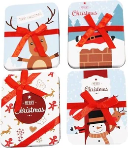 4er Set Metall Geschenkdose Geldgeschenke Geschenkverpackung Geld Weihnachten - Bild 1 von 8