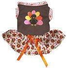 Rainbow Turkey Puppy Dog Dress Thanksgiving Small Pet Apparel Outfit Cat Clothes