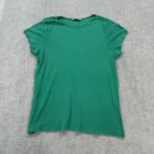 TU Damski T-shirt Zielony 18 Krótki rękaw Bawełna Jednolity Basic Casual Okrągły dekolt W bardzo dobrym stanie