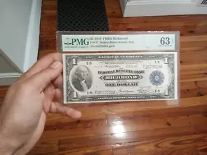 $1 1918 FRBN Richmond Virginia PMG 63 EPQ Fr#721 ***Beautiful Note*** - Picture 1 of 4