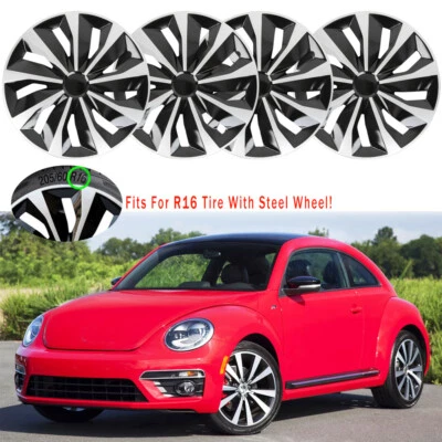 16" Wheel Cover Snap On Hub Caps fit R16 Tire & Steel Rim For Volkswagen Beetle Foto 1 de 4