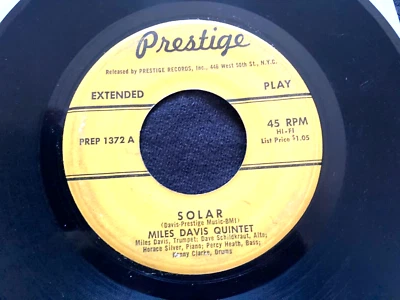 RARE JAZZ VINYL EP~MILES DAVIS Solar / You Don't Know What Love Is PRESTIGE 1372 - Image 1 of 2