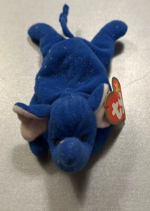 Teenie beanie Babies Peanut the Royal Blue Elephant - Picture 1 of 2