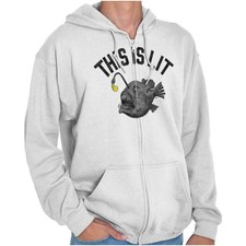 This Is Lit Anglerfish Funny Fisherman Gift Zipper Sweat Shirt Zip Sweatshirt