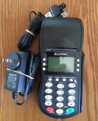 Equinox Model T4205 Credit Card Processing Terminal, lightly used with roll - Image 1 of 3