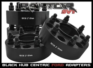 4 Pc Ford F-150 Raptor Expedition Black 2" Hub Centric Wheel Spacers Adapters  - Picture 1 of 12