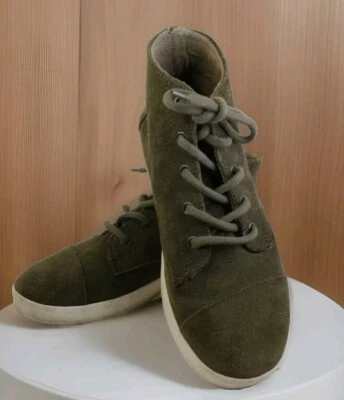 Toms 女式高帮麂皮绒运动鞋休闲鞋绿色 8.1/2 码 — 第 1/4 张图片
