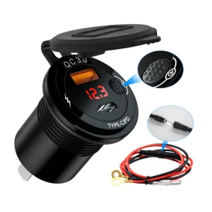 Voltímetro Adaptador Cargador Coche Rápido 12V Tipo-C PD USB QC3.0 Para iPhone 13 12 11 - Imagen 1 de 12