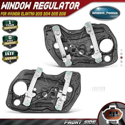 2x Reguladores de ventana eléctrica delanteros diestros y diestros con motor para Hyundai Elantra 2013-2016 Foto 1 de 4