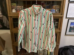 The Roosevelts RSVLTS Bob Ross Ugly Christmas Xmas Painting Button up Shirt SZ L - Picture 1 of 12