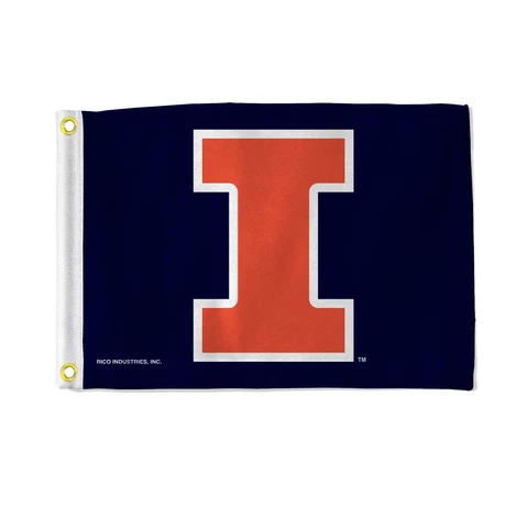 Illinois Fighting Illini 12" x 18" Boat Flag Golf Cart Flag- Illinois Illini Cover