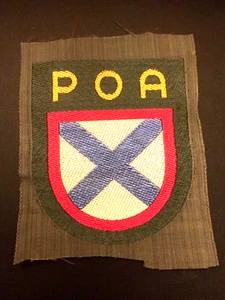 WW2 VLASOV RUSSIAN ARMY OF LIBERATION ( POA) SLEEVE BADGE IN BEVO . ORIGINAL - Picture 1 of 3